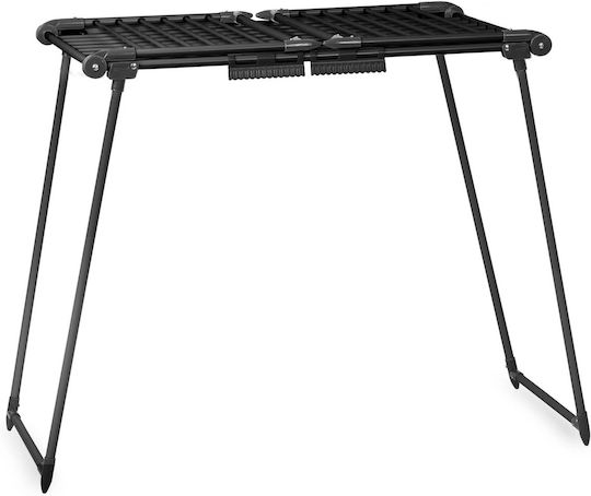 Clothes Dryer Metal Construction Sturdy 4 Folding Wings Quick Folding Unfolding Large Drying Area 22 M Black