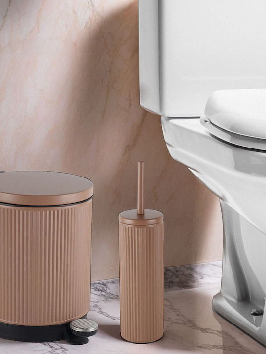 Ankor Metallic Bathroom Basket Soft Close 5lt Brown