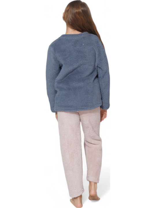 Sexen Παιδική Πιτζάμα Χειμωνιάτικη Fleece Μπλε Sexen Παιδική Πιτζάμα Χειμωνιάτικη Fleece Μπλε