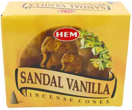 Αρωματικοί Κώνοι Σανταλόξυλο Βανίλια Hem Sandal Vanilla Cones 10τμχ