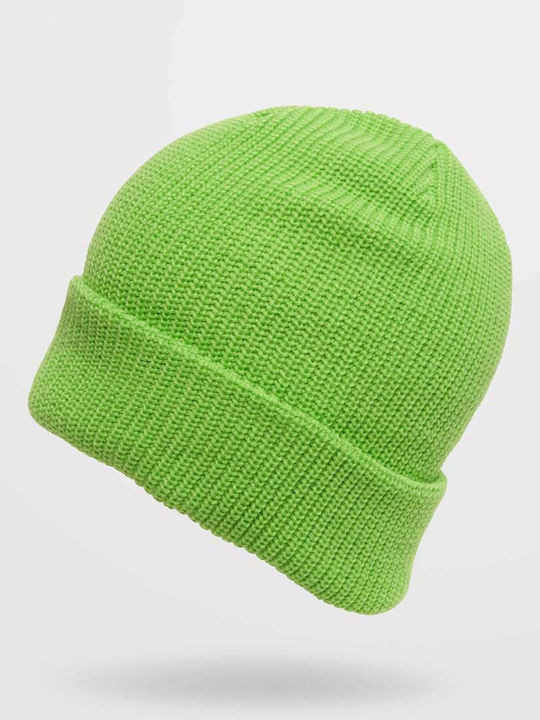 Volcom Full Beanie Beanie with Rib Knit in Green color