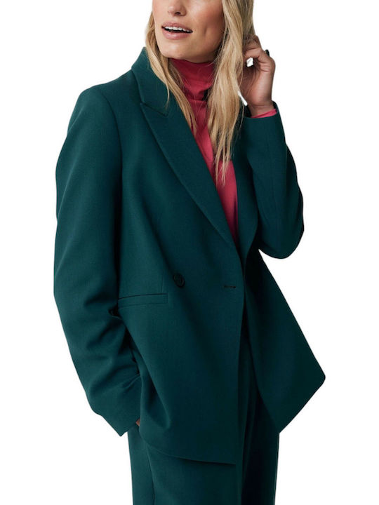 Mexx Γυναικείο Σταυρωτό Σακάκι DARK GREEN