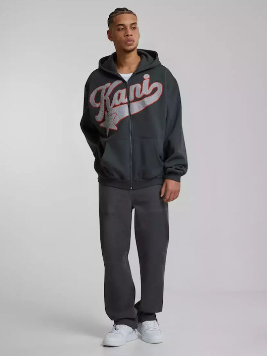 Herren Sweatshirt mit Kapuze Anthrazit Hellgrau