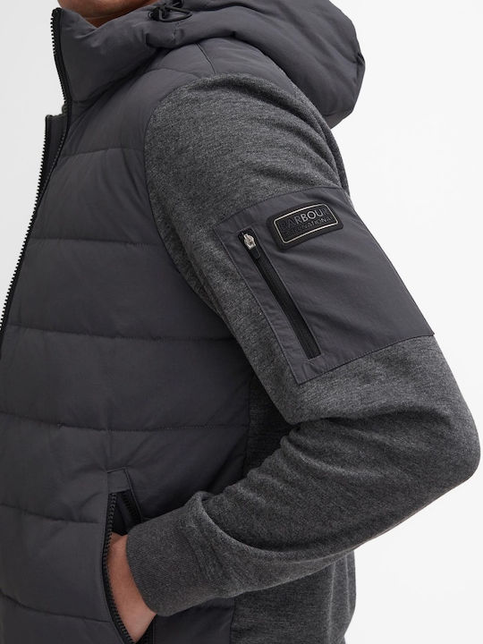 Herren Strickjacke mit Kapuze Charcoal