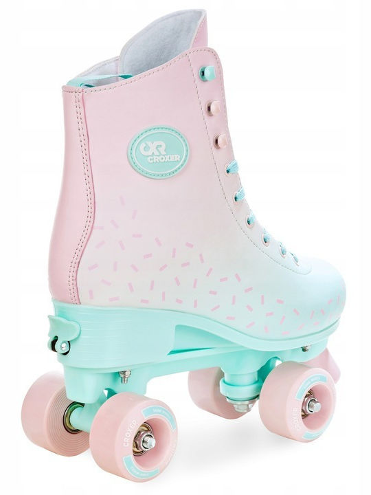 Verstellbare Croxer Sprinkly Rollschuhe Türkis Pink L 39-42