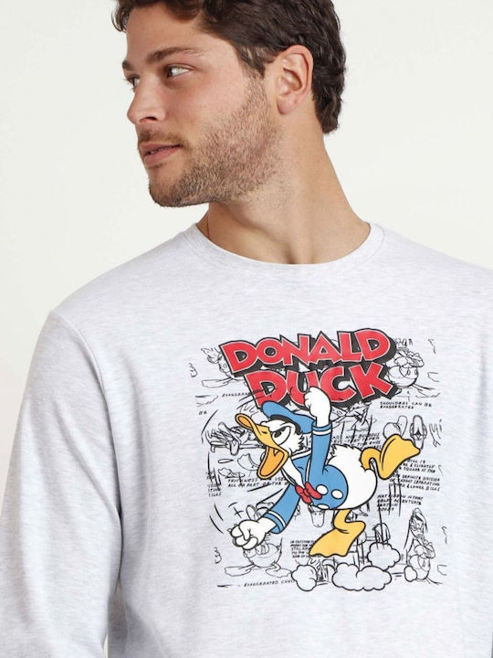Disney Pijamale de iarnă pentru bărbați din bumbac, gri
