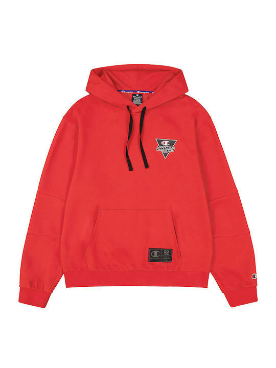 Champion Men Hooded Sweatshirt Red