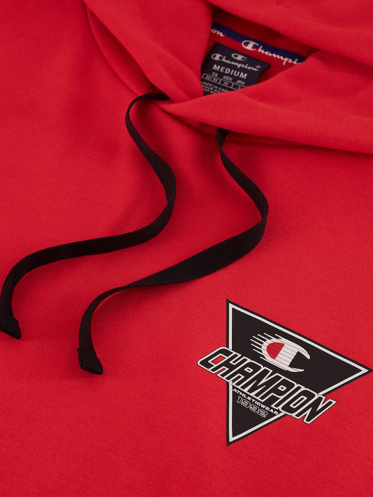 Champion Men Hooded Sweatshirt Red