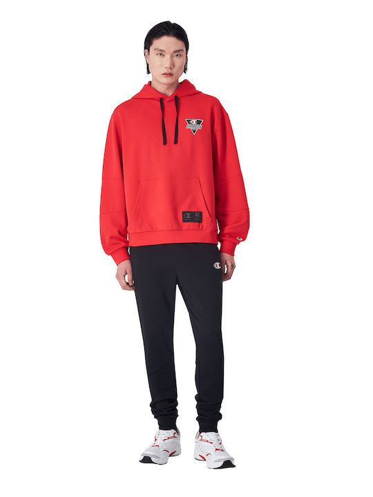 Champion Men Hooded Sweatshirt Red