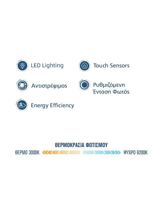Kolossos Квадратно Банско Огледало LED 60x80см