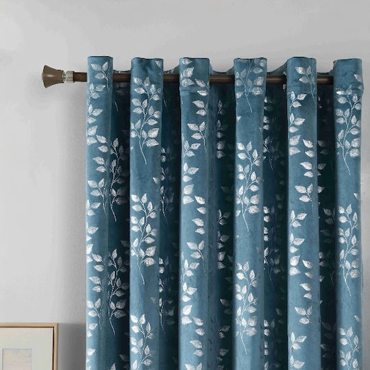 SpitiBazaar Mit Grommets Blau 260x275cm