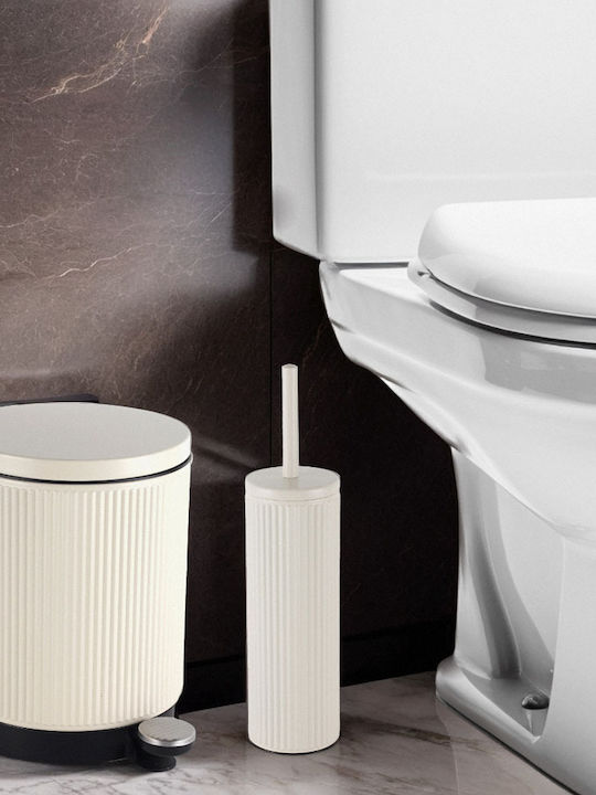 Ankor Metallic Bathroom Trash Can Ecru