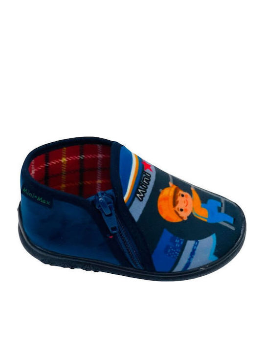 Kinderhausschuhe Stiefel Marineblau
