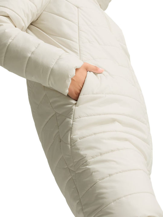 Късо Дамско Puffer Якето за Зима Екру