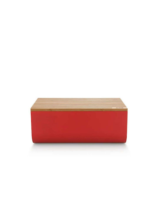 Alessi Matina Brotkasten mit Deckel Metallisch Rot 34x21x14cm
