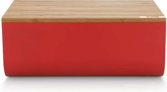 Alessi Matina Brotkasten mit Deckel Metallisch Rot 34x21x14cm