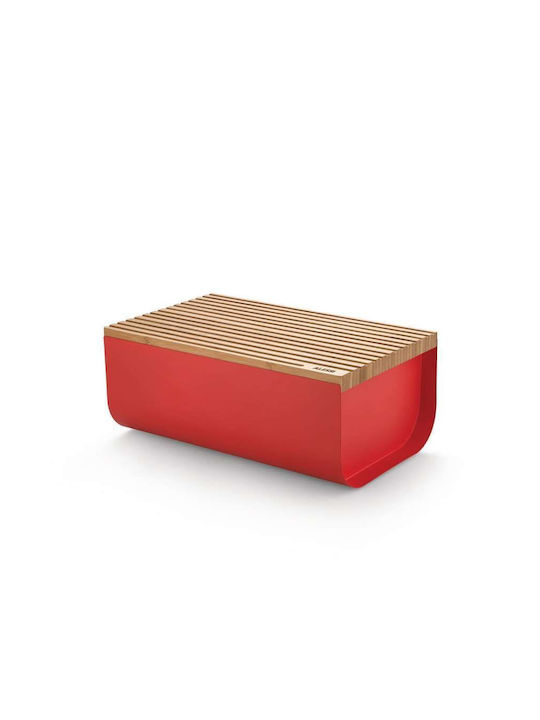 Alessi Matina Bread Box with Lid Metallic Red 34x21x14cm