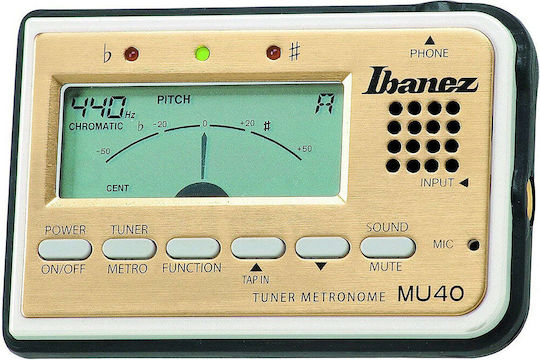 Ibanez Chromatisch Tuner / Metronom MU40 in Gold Farbe