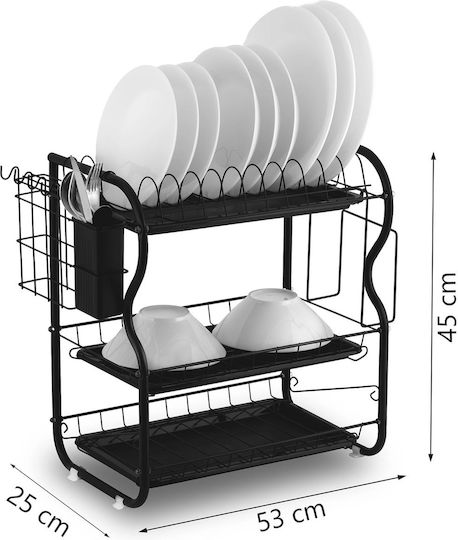 Sink Strainer Metallic Black 53x25x45cm