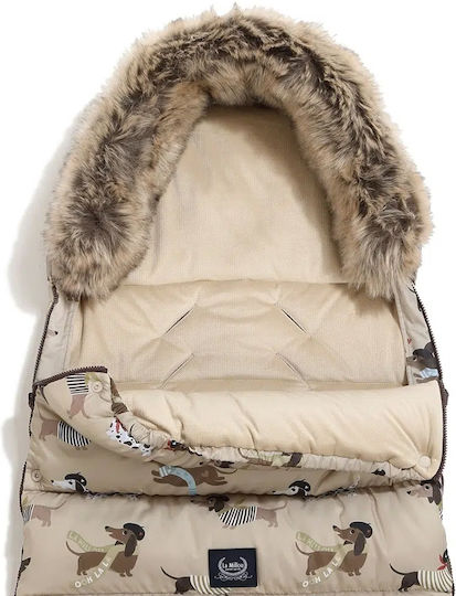 La Millou Aspen Uni Stroller Footmuff Beige with Velvet Lining 110x50cm