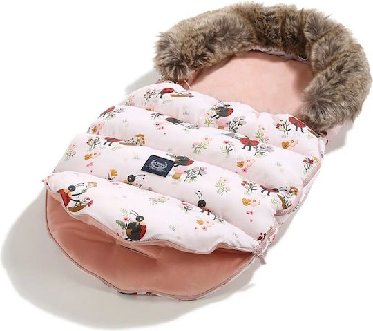 La Millou Aspen Combo Kinderwagen Fußsack Rosa mit Samtfutter 115x50cm