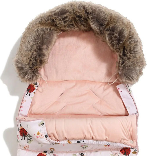 La Millou Aspen Combo Kinderwagen Fußsack Rosa mit Samtfutter 115x50cm