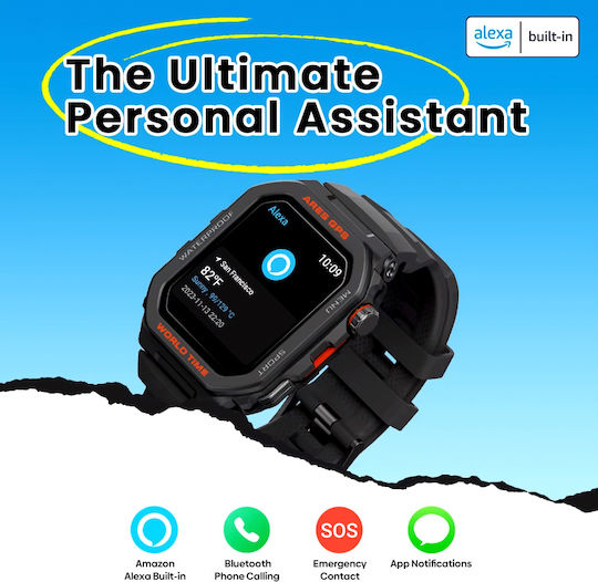 Zeblaze Ares GPS 47mm Smartwatch with Heart Rate Monitor (Black - M/L)