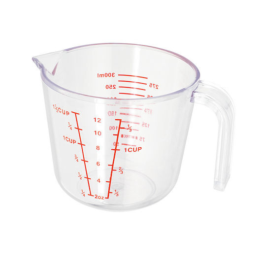 Cana de măsurare din plastic Judge Kitchen 300 ml transparentă roșie