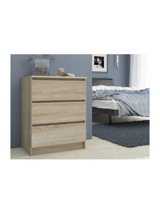 Comoda pentru Dormitor cu 3 sertare Sonoma Oak 60x40x77buc