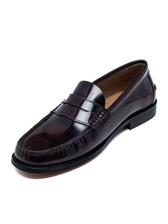 Men's Leather Moccasins Burgundy