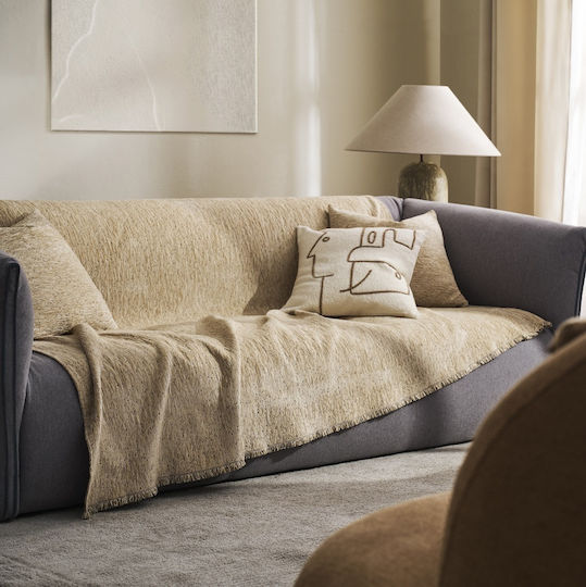 Gofis Home Yrsa Cuverturi Pentru Canapea De Fotoliu Chenille 180x180cm Gold Grain 141/04