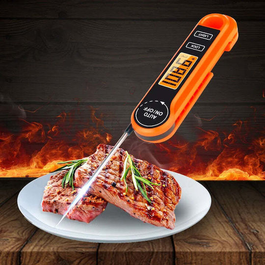 Termometru Digital pentru Alimente Citire Instantanee Măsoară 50°C până la +300°C Portocaliu