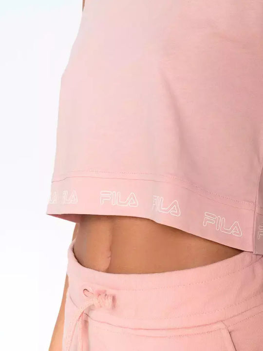 Gladys Γυναικείο Αθλητικό Crop Top Κοντομάνικο Ροζ