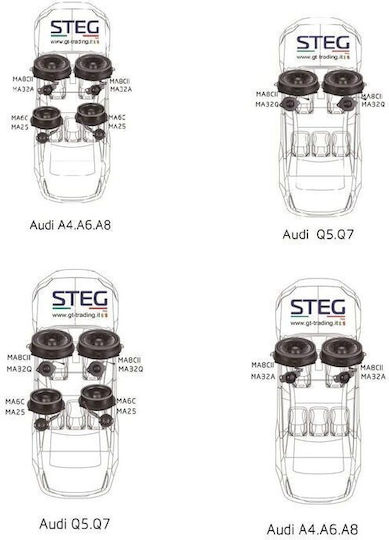 Steg Car Speaker Set Separate 8" with 100W RMS (2 Way)