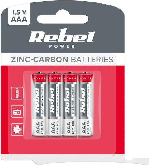 Rebel Baterii Zinc AAA 1.5V 4buc