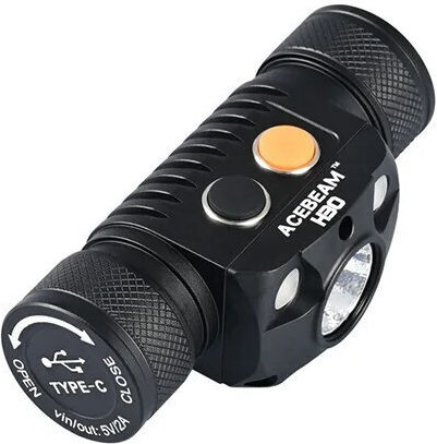 Acebeam Επαναφορτιζόμενος Φακός Κεφαλής LED UV IP68 με Μέγιστη Φωτεινότητα 4000lm