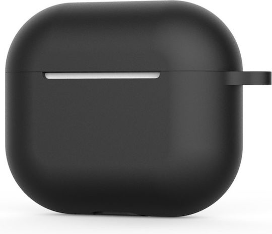Techsuit Case Silicone with Hook in Black color for Apple AirPods 4
