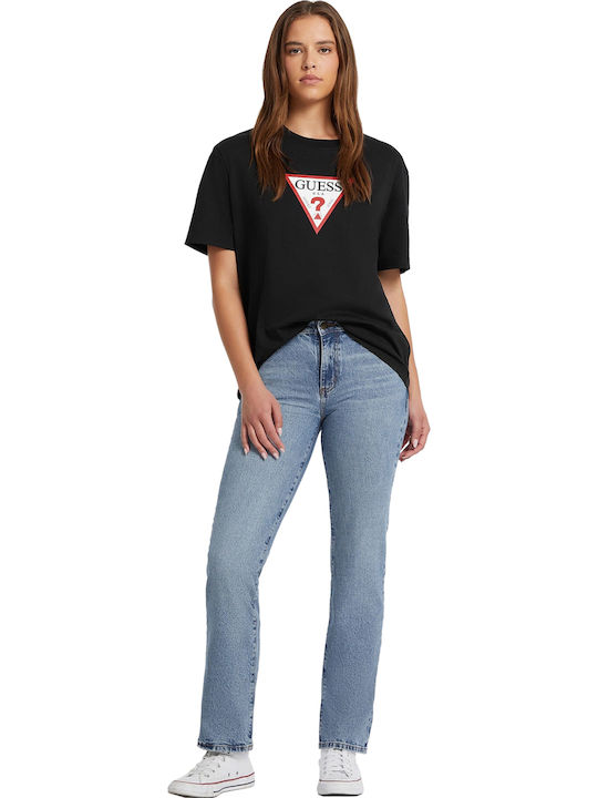 Women's Blouse Cotton Short Sleeve Jet Black