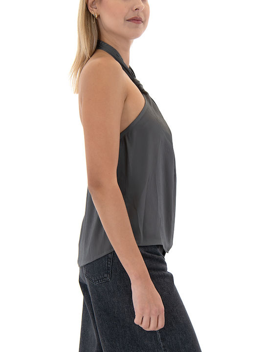 Γυναικείο Crop Top Off-Shoulder Γκρι