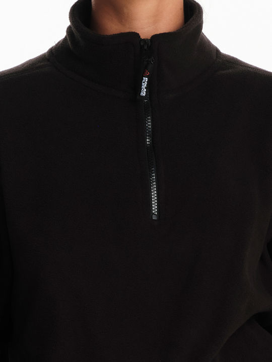 Women's Long Sleeve Sweater with Zipper Black
