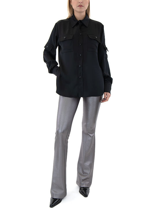 Damen Stoff Hose in Bootcut Passform Silver