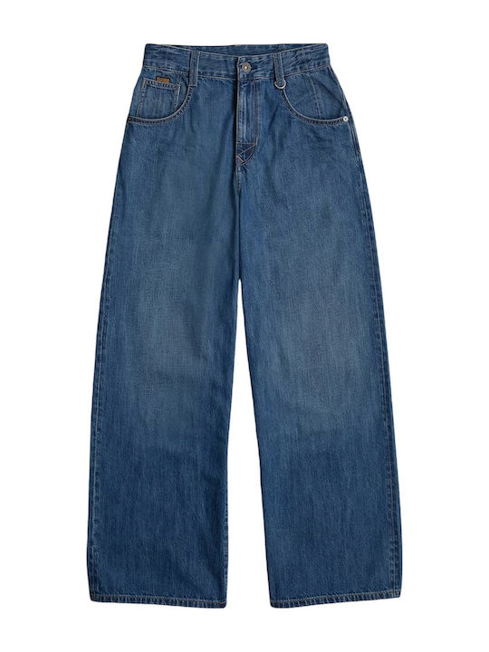 Women's Fabric Trousers Loose Fit Blue