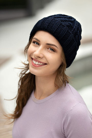 Beanie Feminin Fleece - Polar Căciulă Tricotat în culoarea Albastru marin