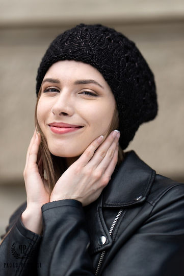 Beanie Frauen Beanie Gestrickt in Schwarz Farbe