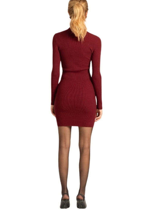 Mind Matter Knitted Dress All Day Burgundy