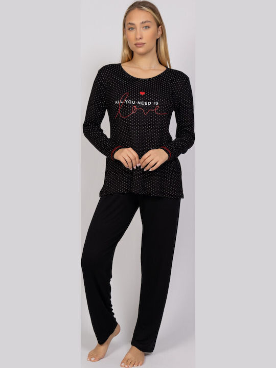 Sexen Winter Women's Pyjama Set Black