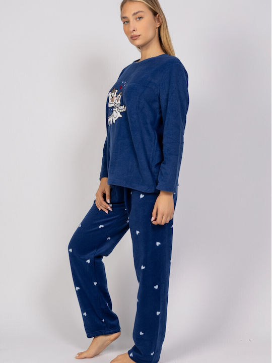 Sexen Winter Women's Pyjama Set Blue
