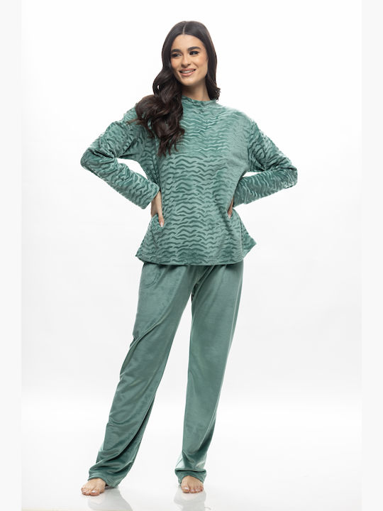 Galaxy Winter Women's Pyjama Set Cotton Mint