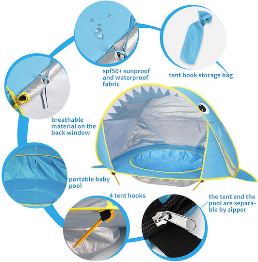 bebeLOGIC Shark Pop Up Kinder Blau