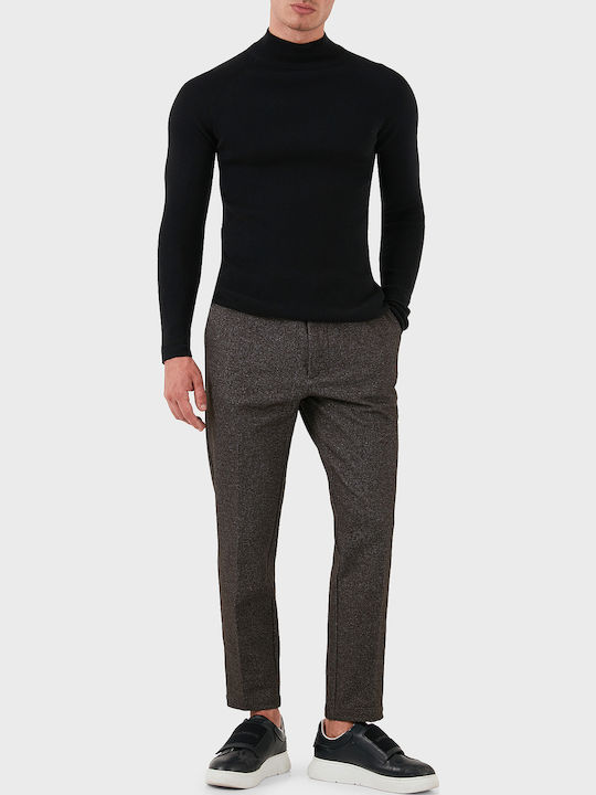 Ανδρικό Παντελόνι Chino Ελαστικό Regular Fit Καφέ